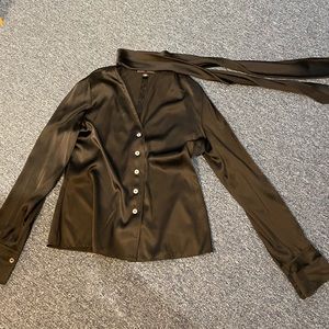 Linda Allard Ellen Tracy Tie- Neck Blouse